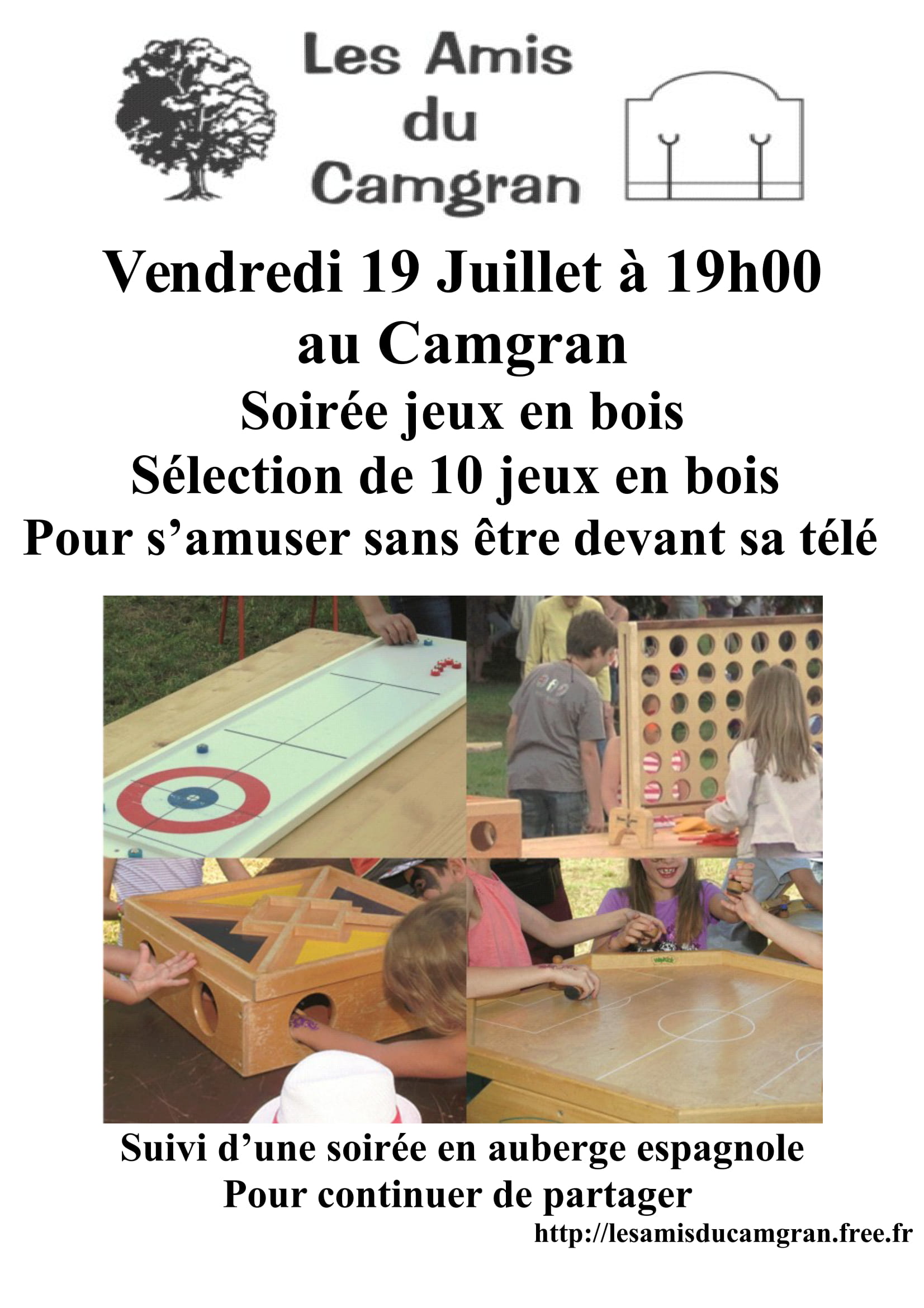 Affiche soirée jeux anciens 19 juillet 2019