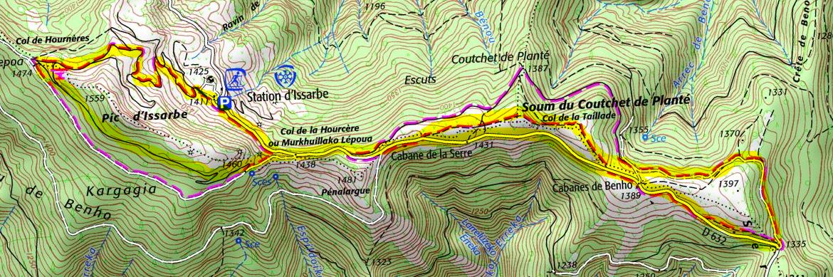 carte IGN Issarbe